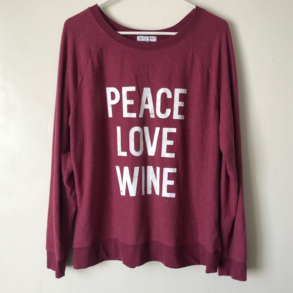 Grayson Threads Tops - Grayson Threads “Peace Love Wine” Sweater Top